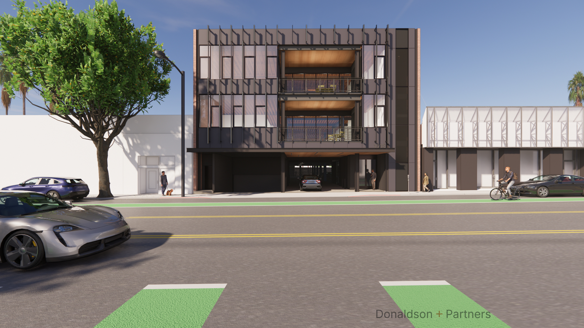 1918 Main Street facade elevation, day rendering